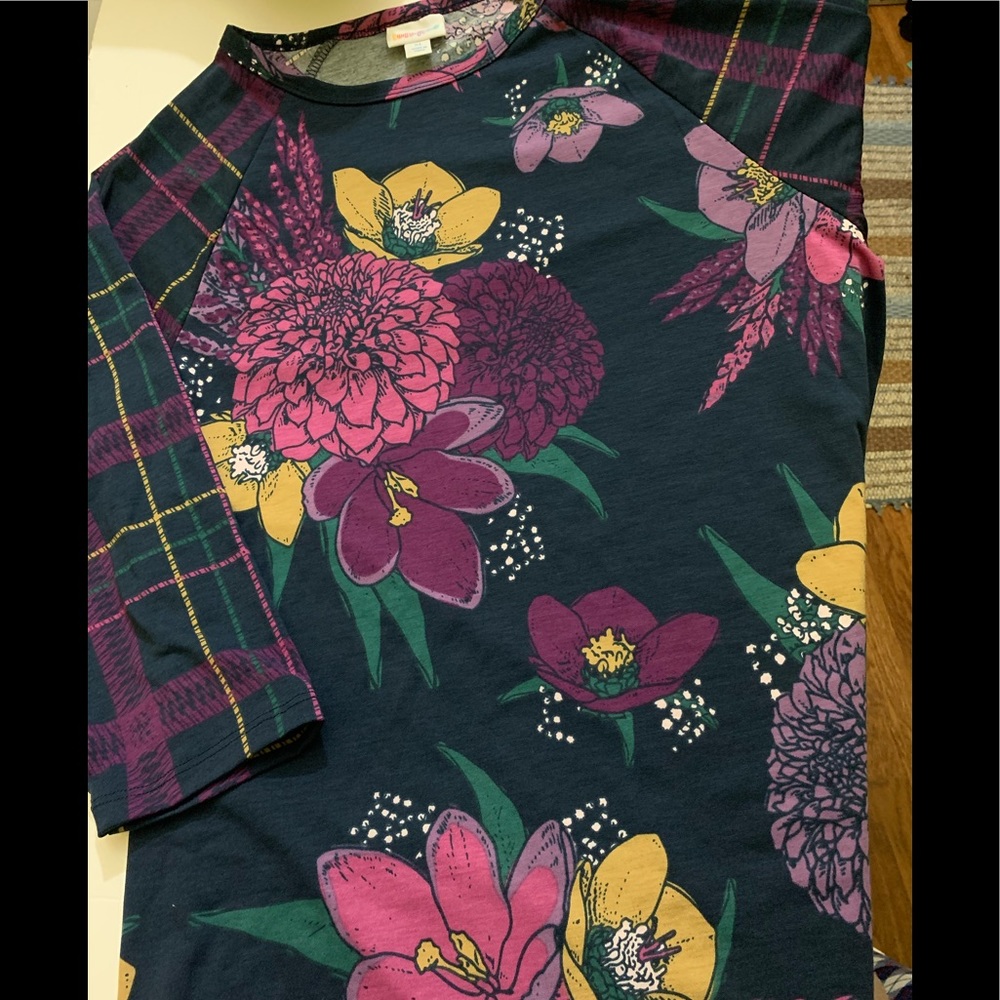 Lularoe XL Plaid & Floral Randy- RARE